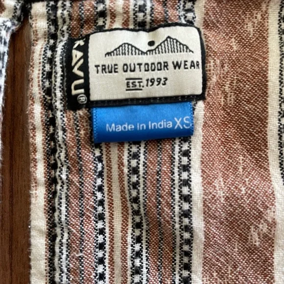 KAVU Rita Sleeveless V-neck Dress, Tan, Black & White Size XS NWOT - Picture 9 of 10